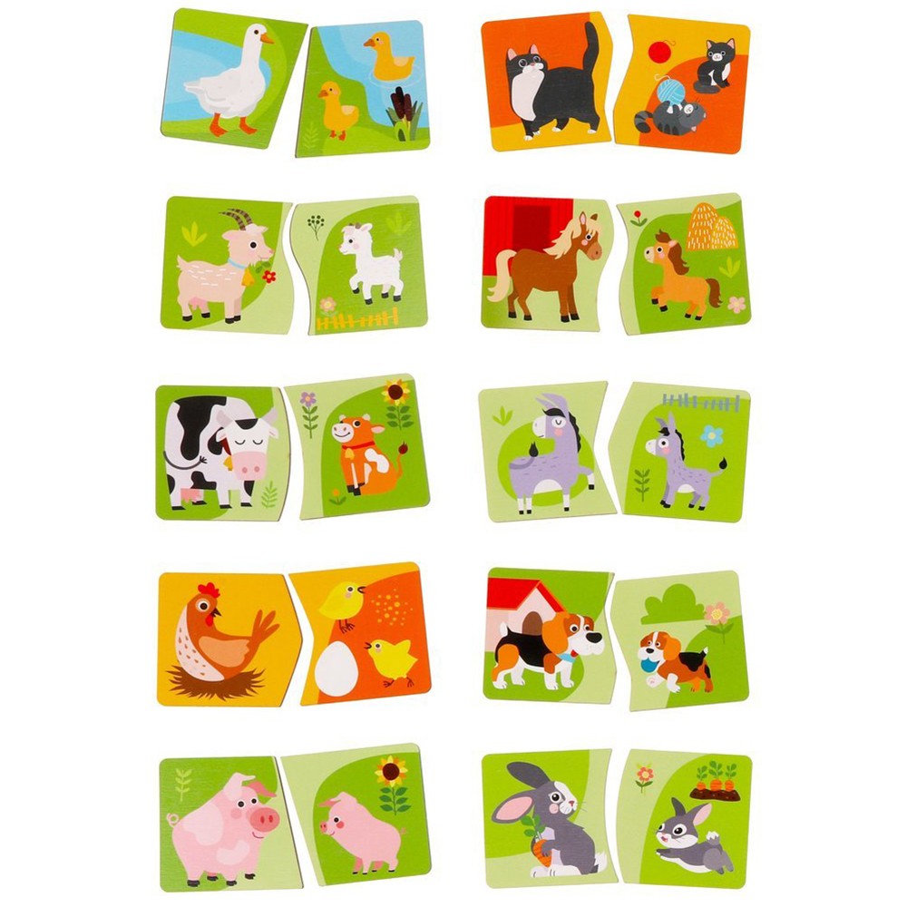 Пазлы-половинки Домашние животные Где чей малыш?