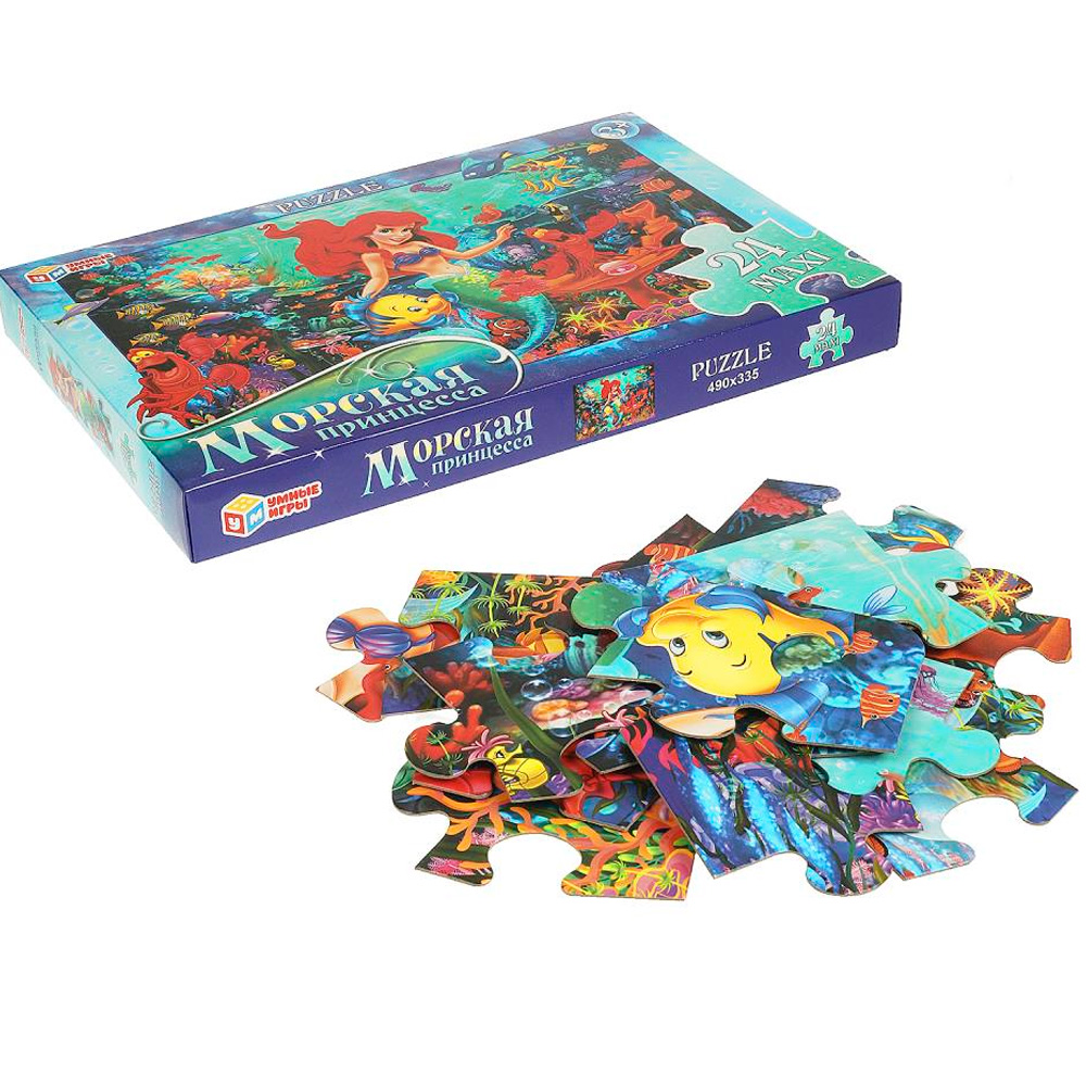 Макси-пазлы Умные игры 24 дет. Морская принцесса 355х240х35 мм 361364