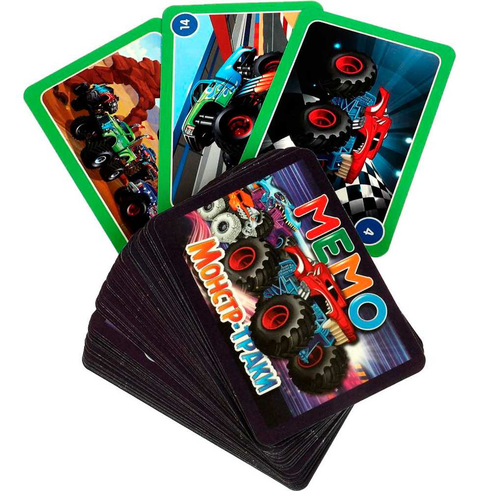 Мемо Карточная игра Умные игры Монстр-траки 170х125х40 мм 343982