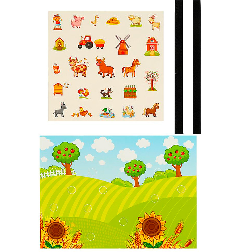 Развивающие липучки Умные игры Домашние животные 24 липучки 220х350х10 мм 359276