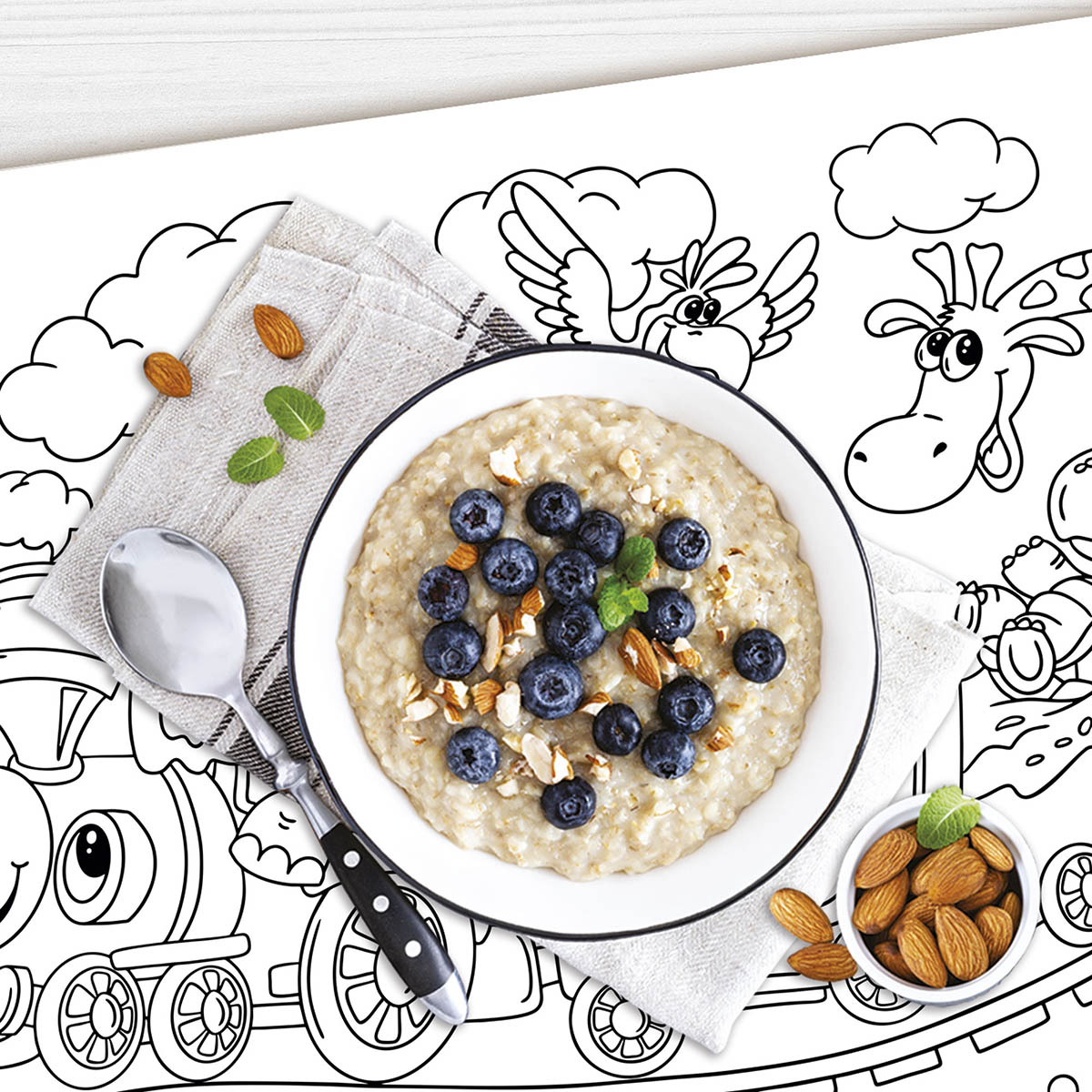 Коврик-раскраска многоразовый Паровозик