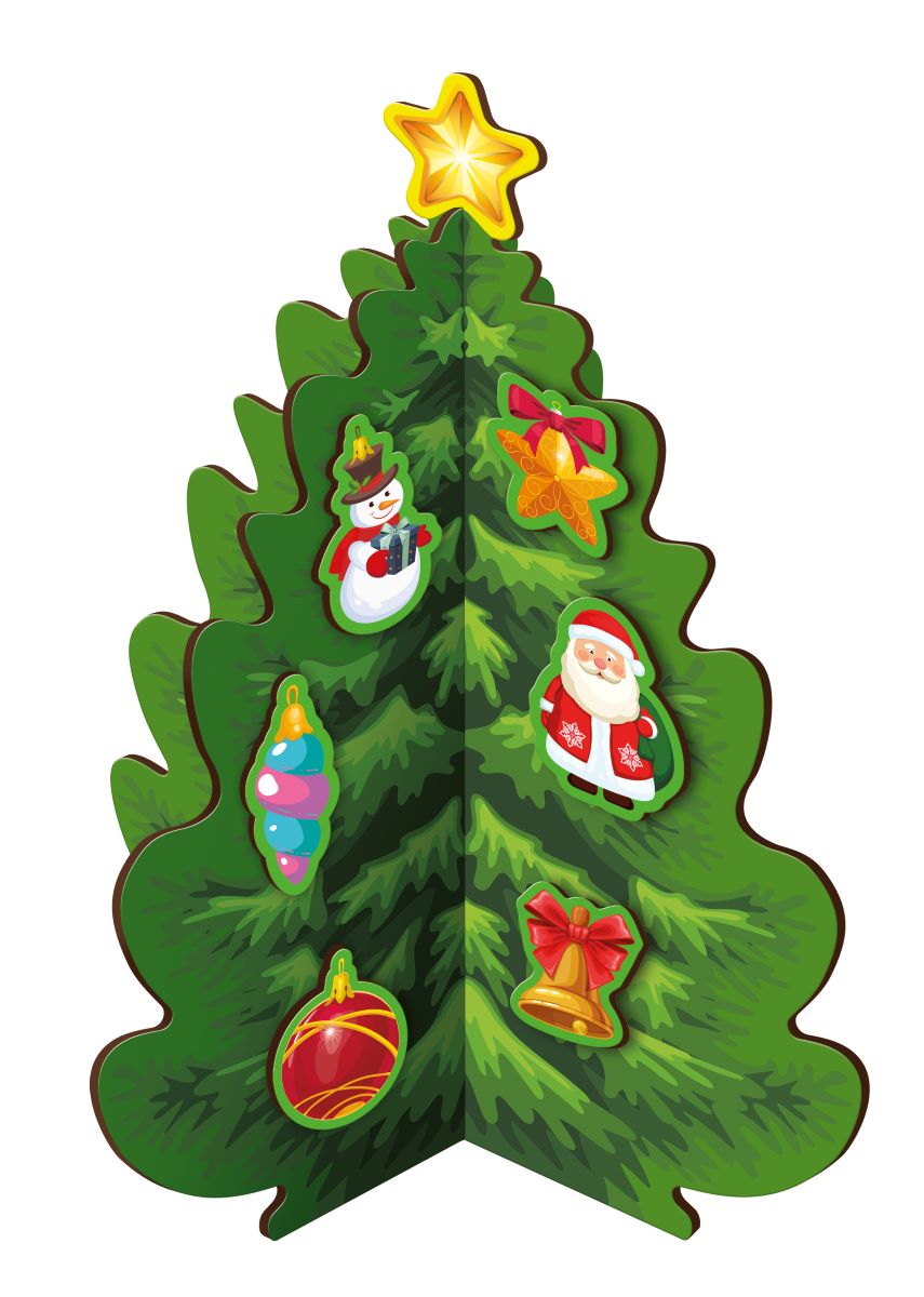 Игра развивающая деревянная на липучках Наряжаем Ёлочку