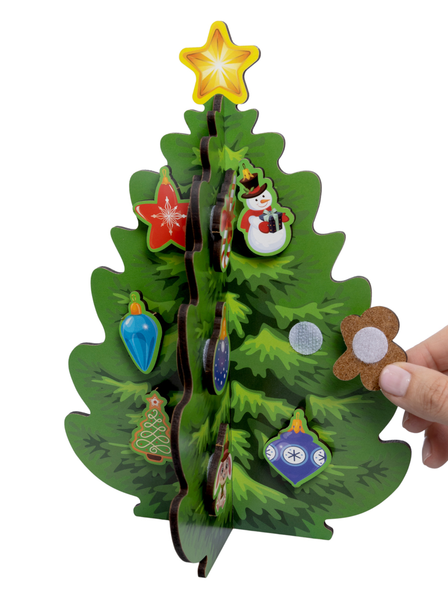 Игра развивающая деревянная на липучках Наряжаем Ёлочку