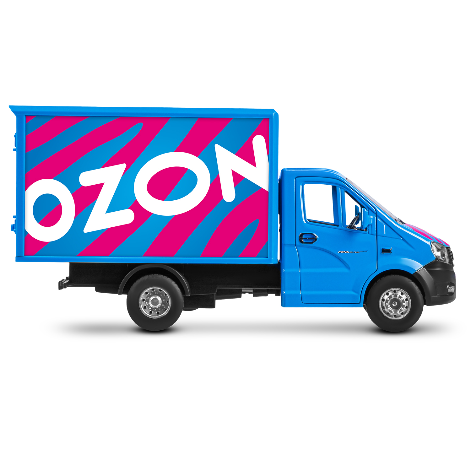 Машина метал. Автопанорама ГАЗель Next Ozon синий откр. двери свет