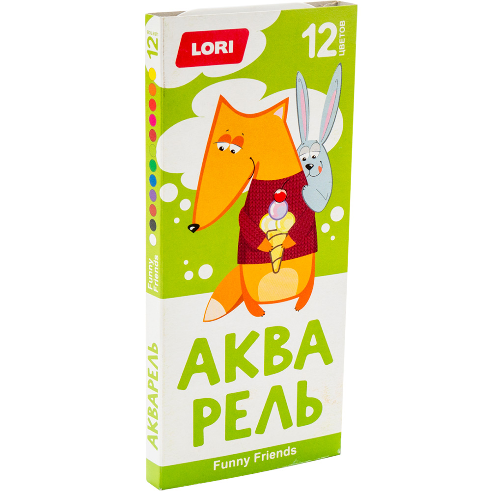 Акварель 12 цв. FUNNY FRIENDS Lori
