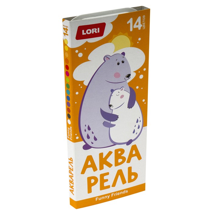 Акварель 14 цв. FUNNY FRIENDS Lori