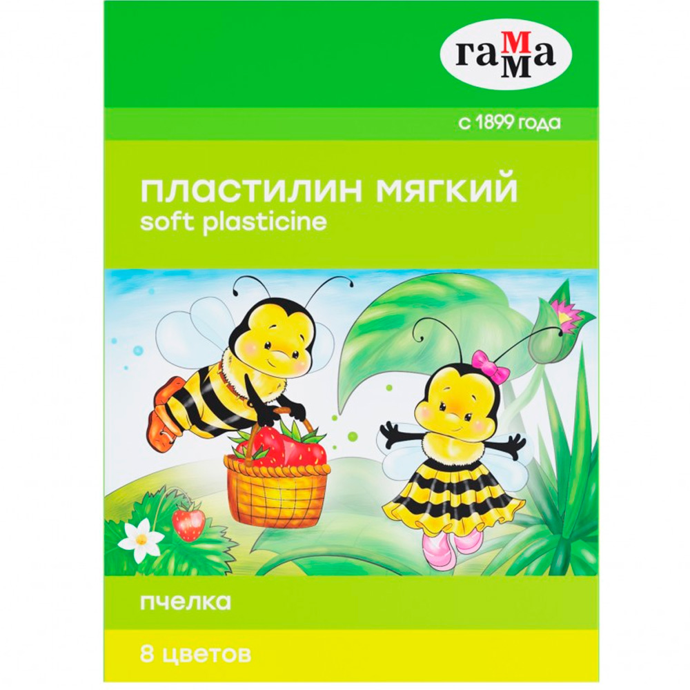 Пластилин 8цв Пчелка / Гамма