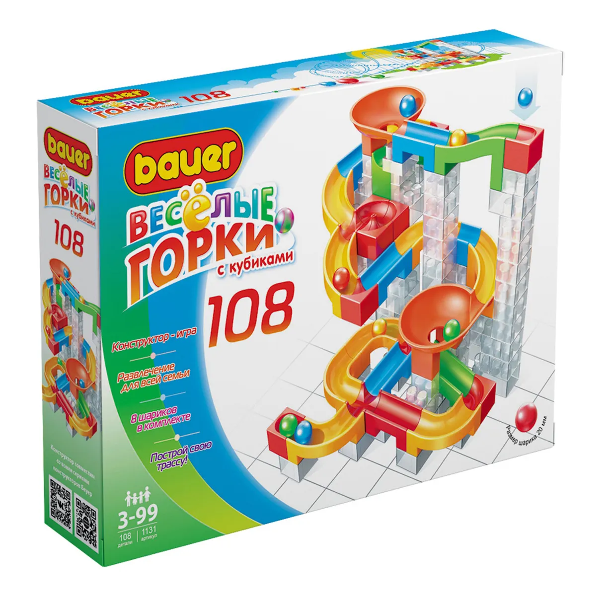 Конструктор Bauer Весёлые горки 108 эл.