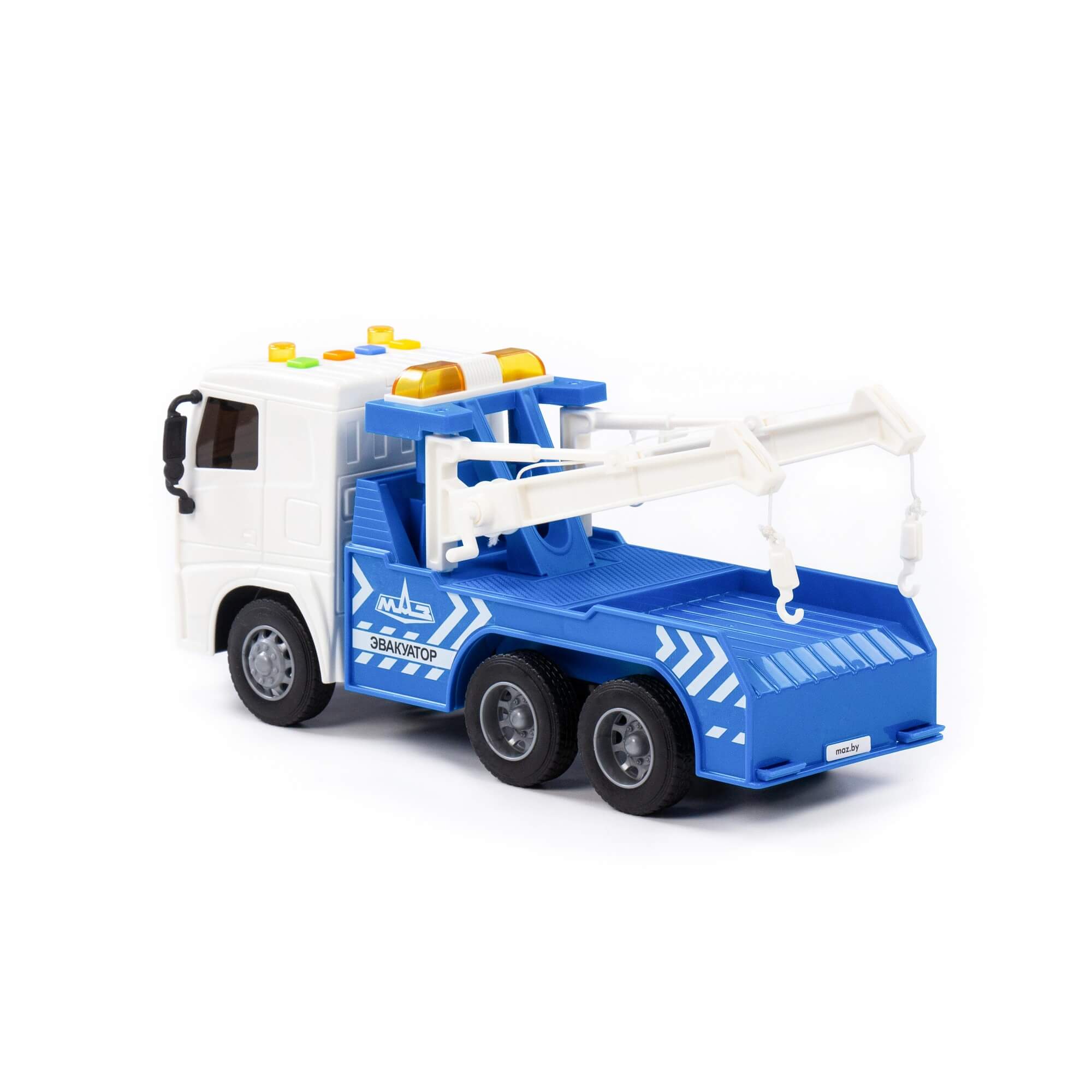 Автомобиль эвакуатор МАЗ инерционный (со светом и звуком) (в коробке)