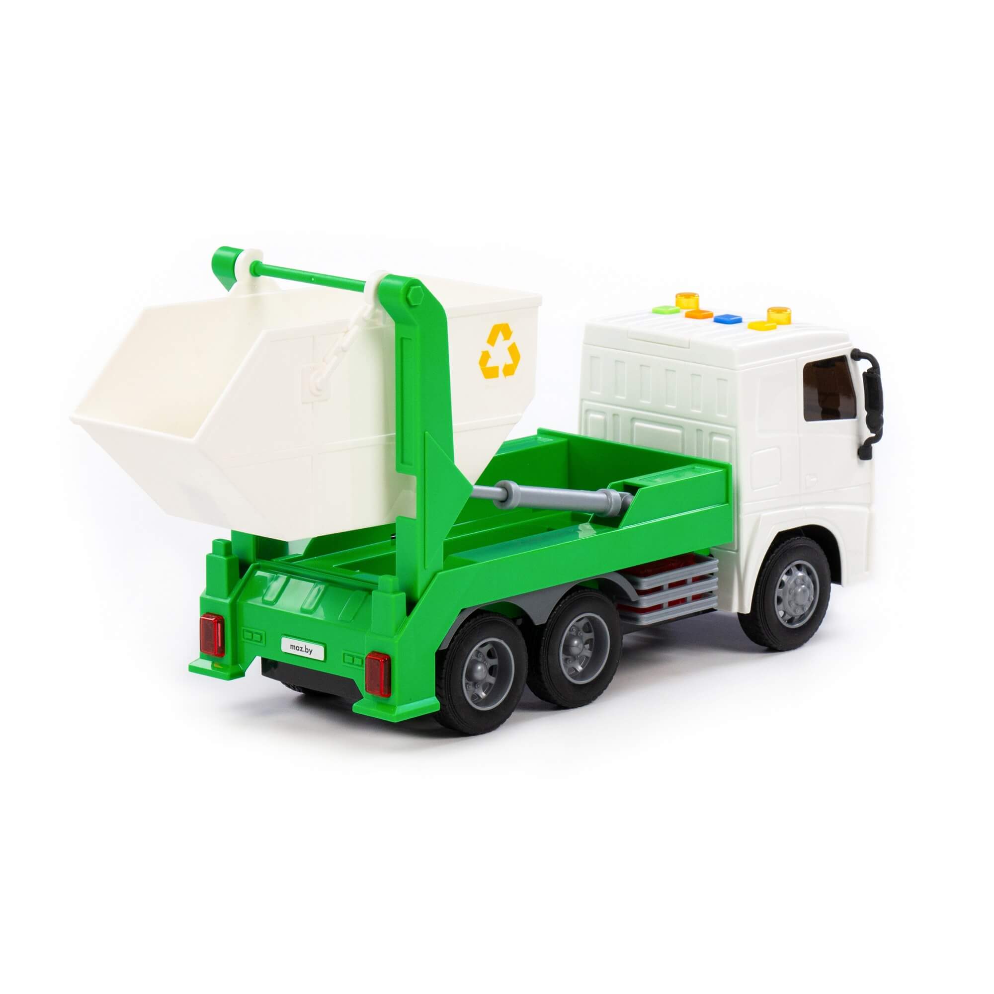 Автомобиль контейнеровоз МАЗ инерционный (со светом и звуком) (в коробке)