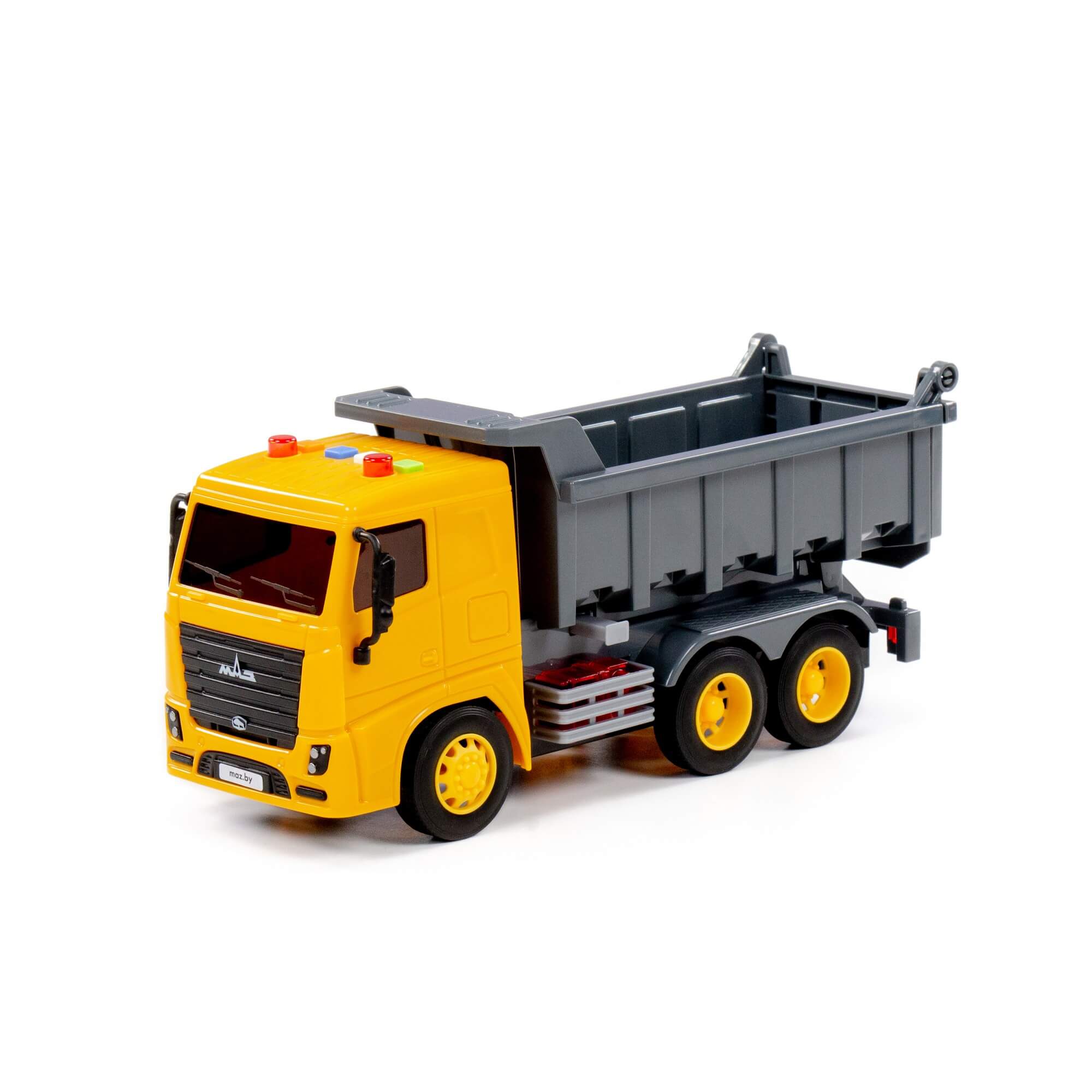 Автомобиль самосвал МАЗ инерционный (со светом и звуком) (в коробке)