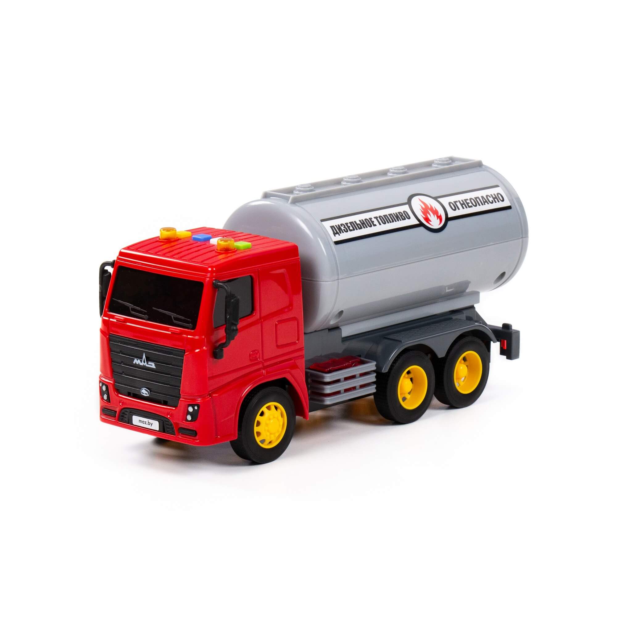 Автомобиль с цистерной МАЗ инерционный (со светом и звуком) (в коробке)