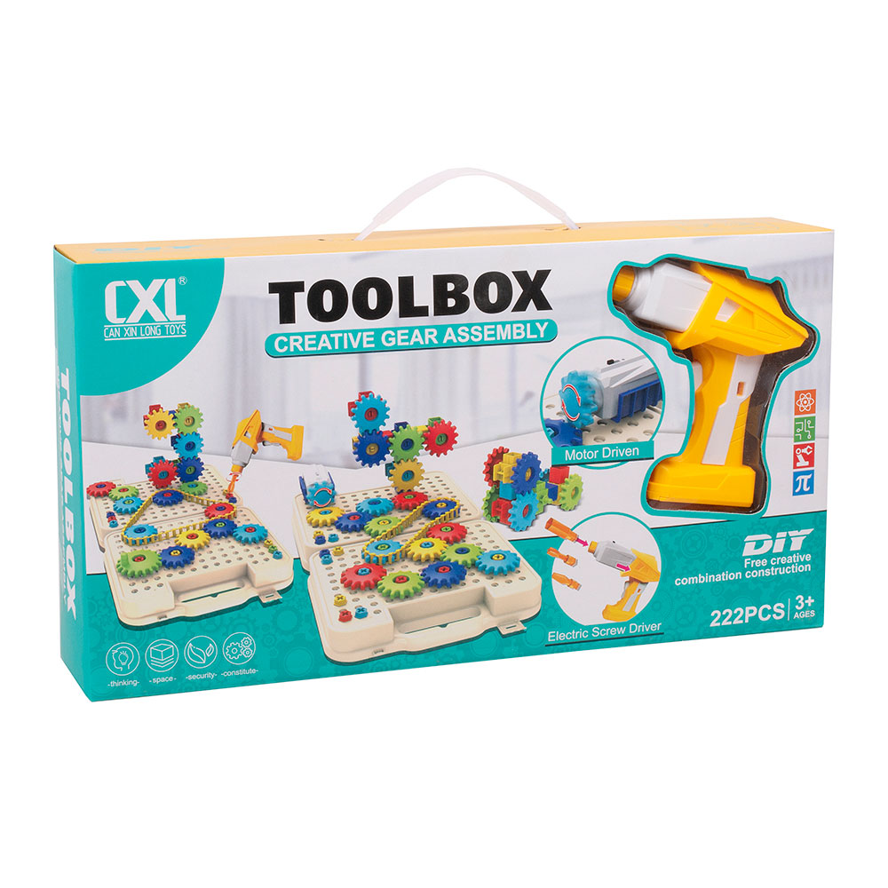 Конструктор с шуруповертом 222 детали CXL200-70A в коробке