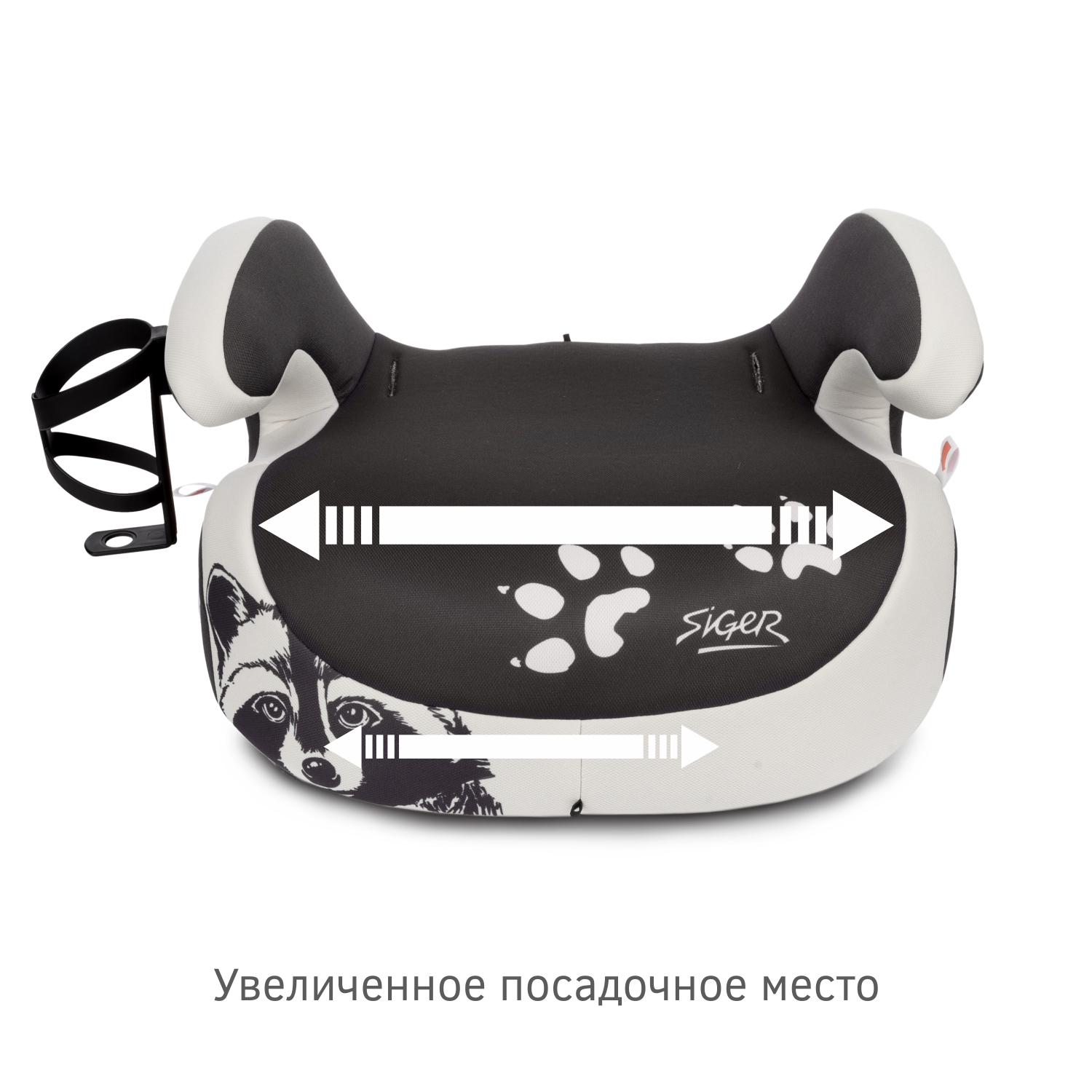 Автокресло Siger Бустер Fix Lux гр.III, енот серый, бежевый